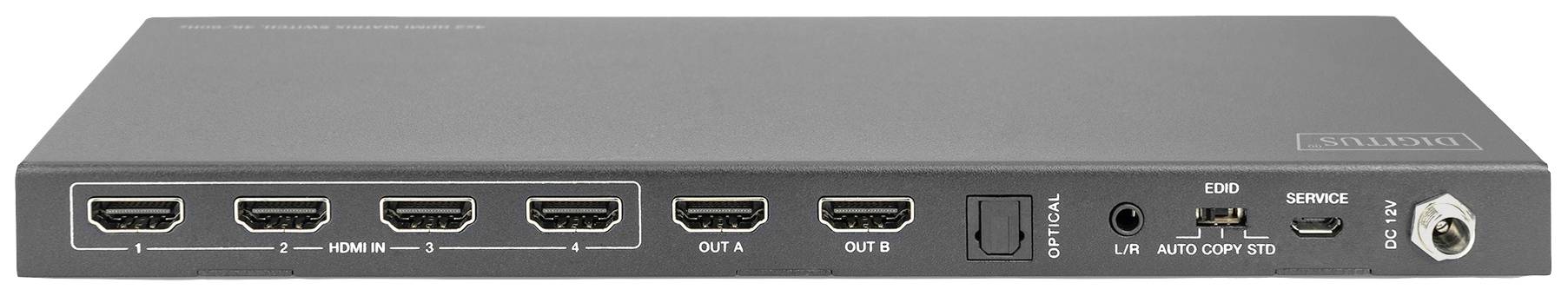 Digitus DS-55509 HDMI Adapter [4x HDMI-Buchse - 2x HDMI-Buchse] Schwarz 4K UHD