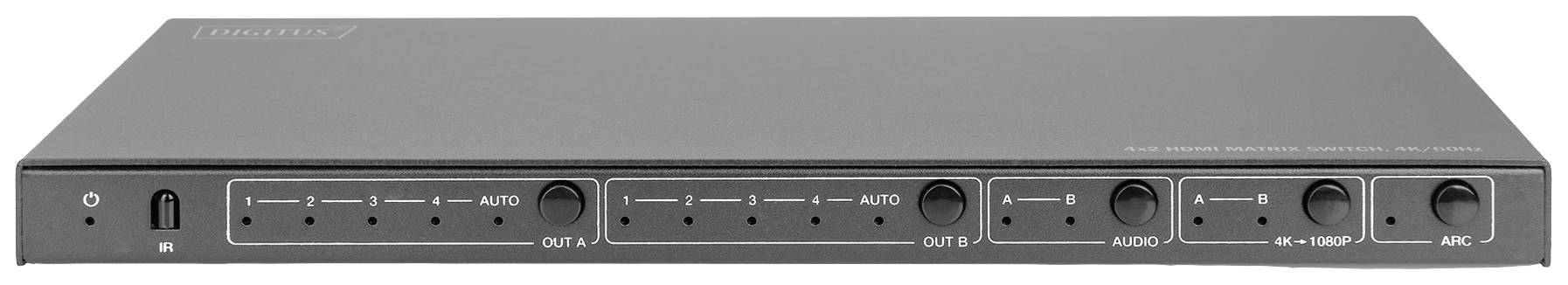 Digitus DS-55509 HDMI Adapter [4x HDMI-Buchse - 2x HDMI-Buchse] Schwarz 4K UHD