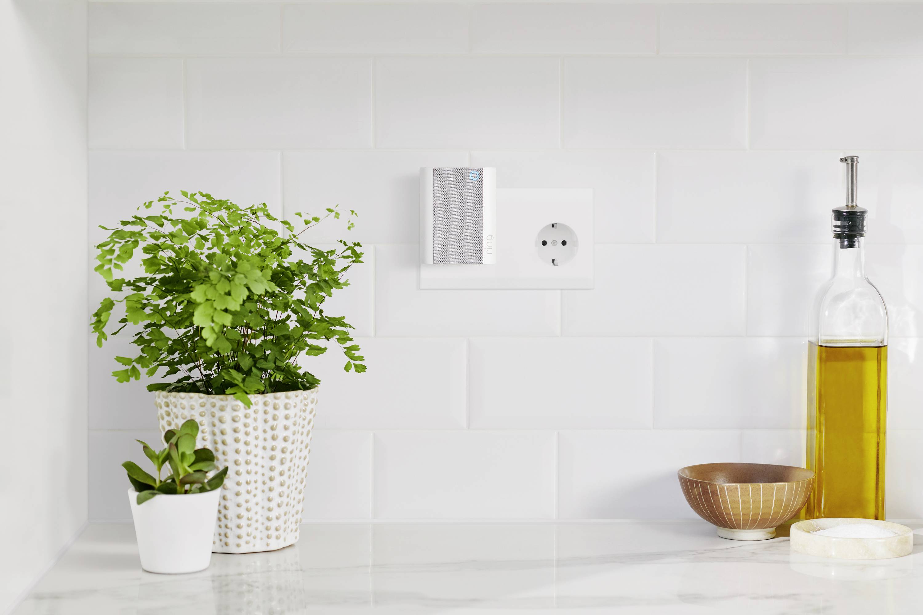 Ring B0BFJNL42P IP-Video-Türsprechanlage Video Doorbell + Chime (2nd Gen) WLAN Nickel (matt), Schwa