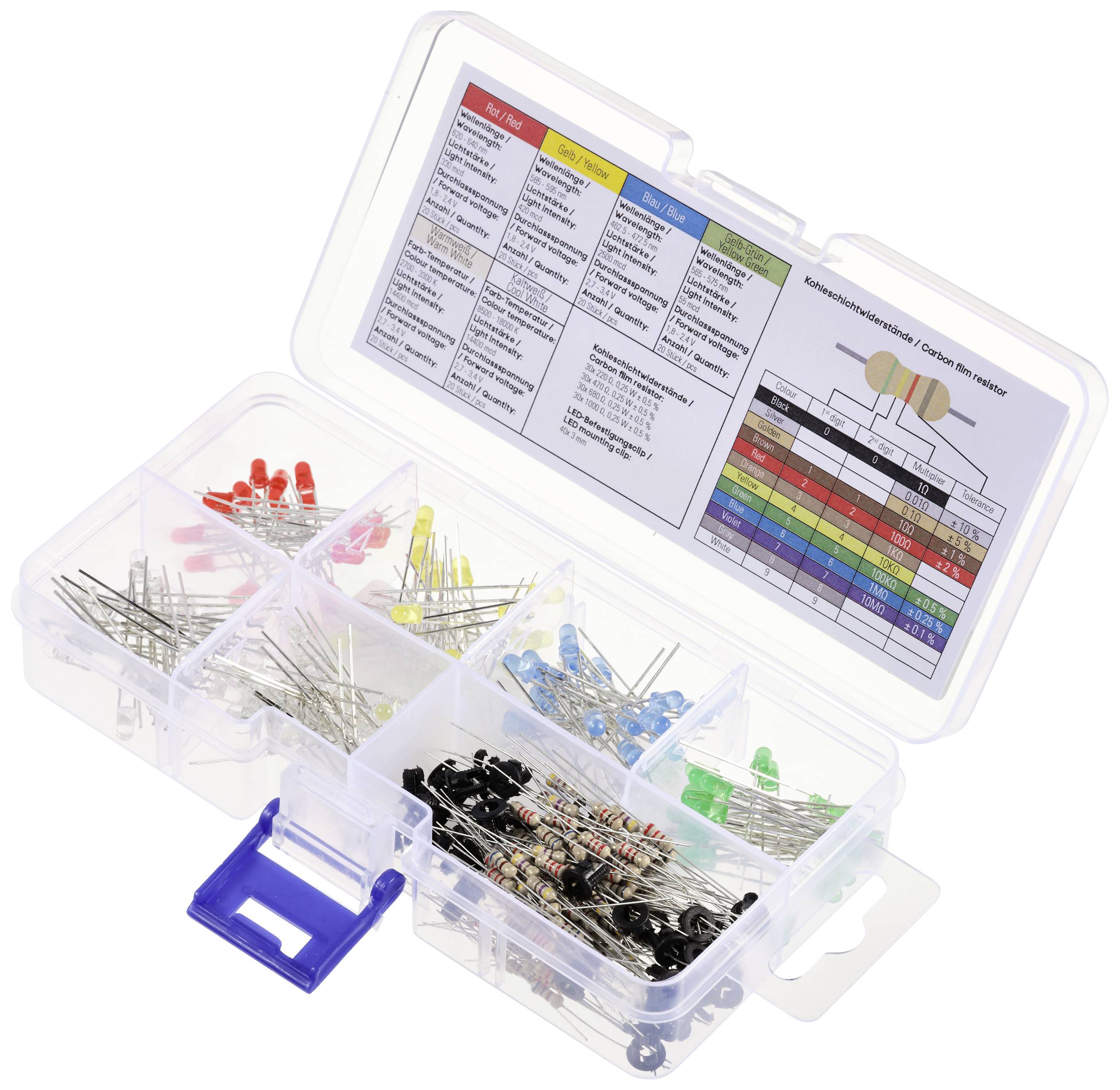 TRU COMPONENTS LED bedrahtet Rot, Gelb, Blau, Gelb-Grün, Warmweiß, Kaltweiß Rund 3 mm 55 mcd, 330