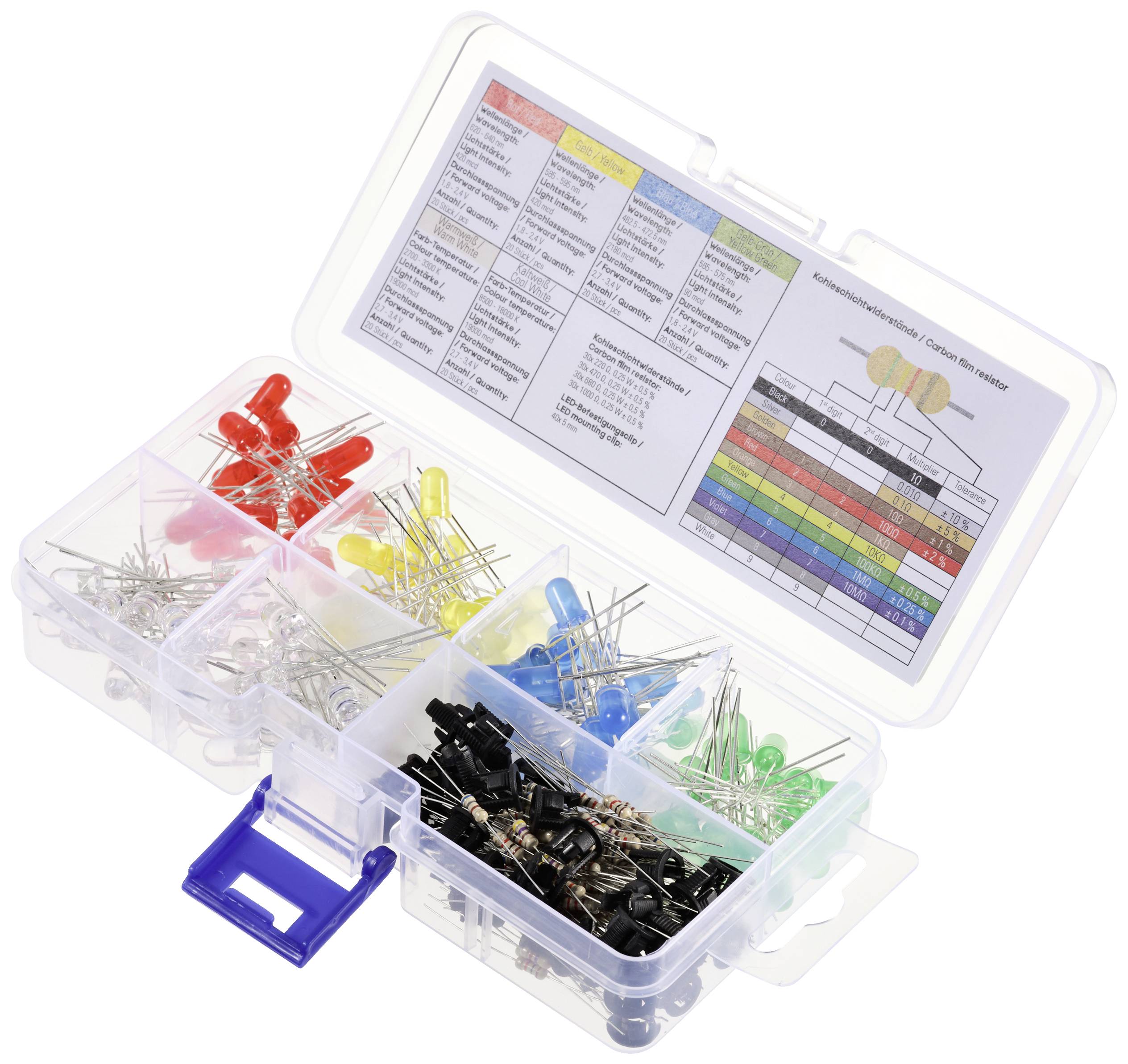 TRU COMPONENTS LED bedrahtet Rot, Gelb, Blau, Gelb-Grün, Warmweiß, Kaltweiß Rund 5 mm 90 mcd, 420