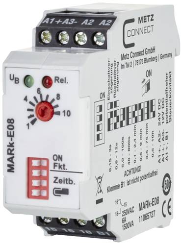 Metz Connect 11065727 MARk-E08 Zeitrelais Multifunktional 24 V/AC, 24 V/DC 1 St. 1 Wechsler