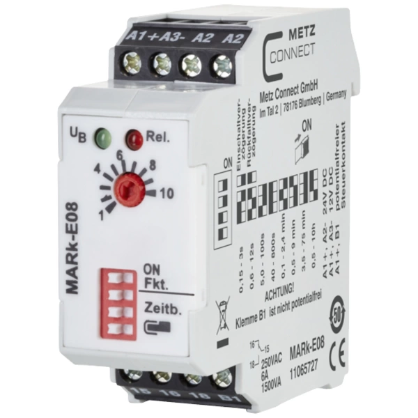 Metz Connect 11065727 MARk-E08 Zeitrelais Multifunktional 24 V/AC, 24 V/DC 1 St. 1 Wechsler Metz Connect 11065727 MARk-E08 Zeitrelais Multifunktional 24 V/AC, 24 V/DC 1 St. 1 Wechsler