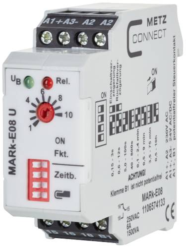 Metz Connect 1106574133 MARk-E08 Zeitrelais Multifunktional 230 V/AC 1 St. 1 Wechsler