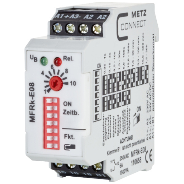 Metz Connect 110658 MFRk-E08 Zeitrelais Multifunktional 230 V/AC 1 St. 1 Wechsler