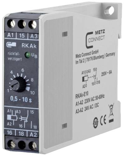 Metz Connect 110304412003 RKAk-E10 Zeitrelais Ausschaltverzögert 230 V/AC 1 St. 1 Wechsler