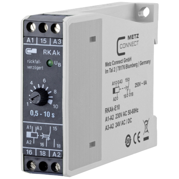 Metz Connect 110304412003 RKAk-E10 Zeitrelais Ausschaltverzögert 230 V/AC 1 St. 1 Wechsler