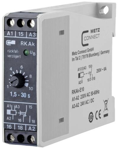 Metz Connect 110304412004 RKAk-E10 Zeitrelais Ausschaltverzögert 230 V/AC 1 St. 1 Wechsler