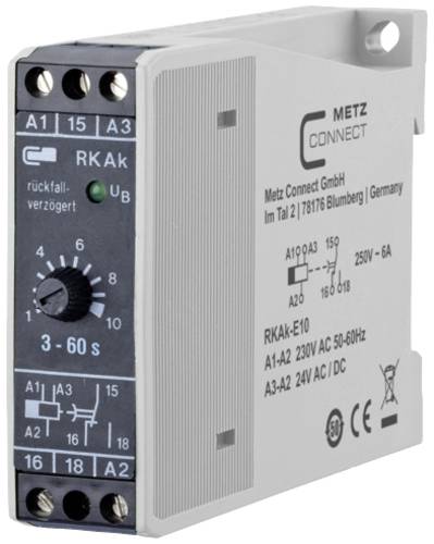 Metz Connect 110304412005 RKAk-E10 Zeitrelais Ausschaltverzögert 230 V/AC 1 St. 1 Wechsler