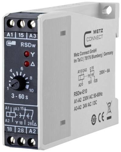 Metz Connect 11016141280517 RSDw-E10 Stern-Dreieck-Relais 230 V/AC 1 St. 1 Wechsler