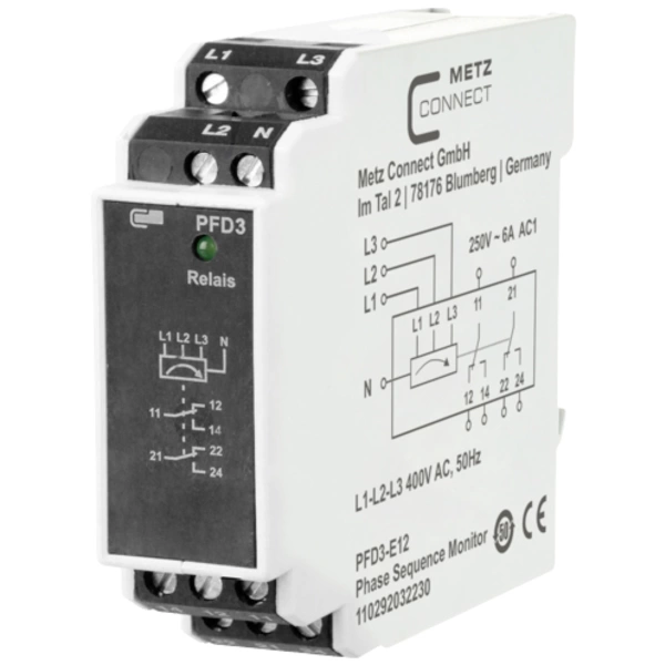 Metz Connect Überwachungsrelais 400 V/AC (max) 2 Wechsler 110292032230 1St. Metz Connect Überwachungsrelais 400 V/AC (max) 2 Wechsler 110292032230 1St.