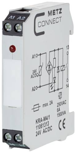 Koppelbaustein 24, 24 V/AC, V/DC (max) 1 Schließer Metz Connect 11061313 1 St.