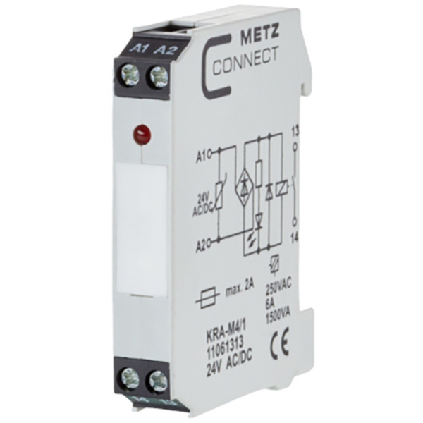 Module de couplage 24, 24 V/AC, V/DC (max) 1 NO (T) Metz Connect 11061313 1 pc(s)