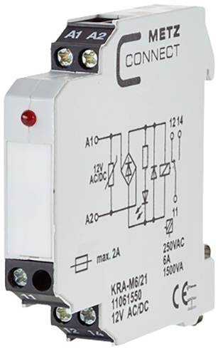 Koppelbaustein 12, 12 V/AC, V/DC (max) 1 Wechsler Metz Connect 11061550 1 St.