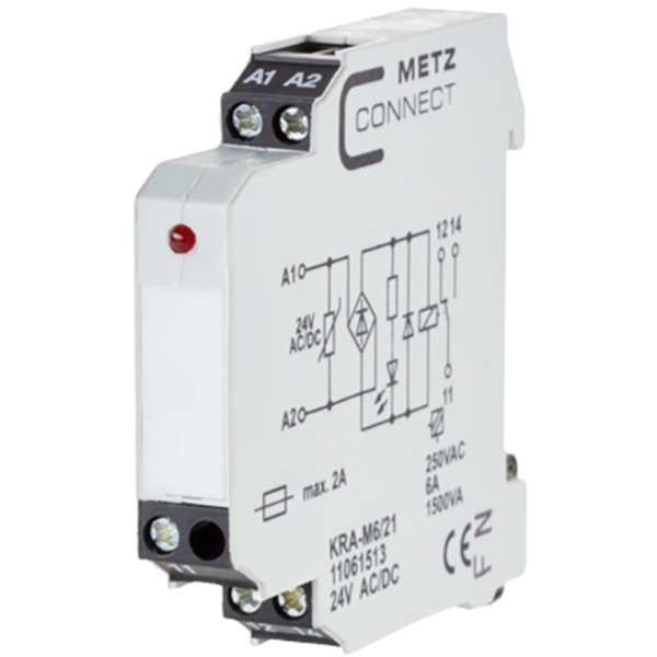 Metz Connect Koppelbaustein 24, 24 V/AC, V/DC (max) 1 Wechsler 11061513 1 St.