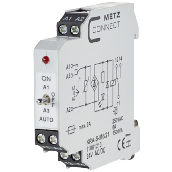 Metz Connect Koppelbaustein 24, 24 V/AC, V/DC (max) 1 Wechsler 11061213 1St.