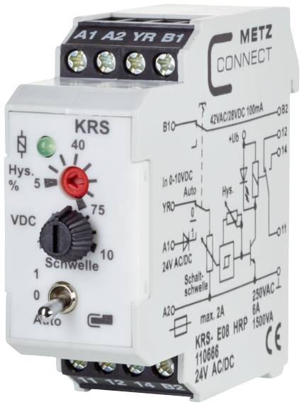 Metz Connect Schwellwertschalter 24, 24 V/AC, V/DC (max) 1 Wechsler 110666 1 St.