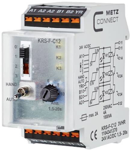 Metz Connect Schwellwertschalter 24, 24 V/AC, V/DC (max) 3 Wechsler 1104341370 1 St.