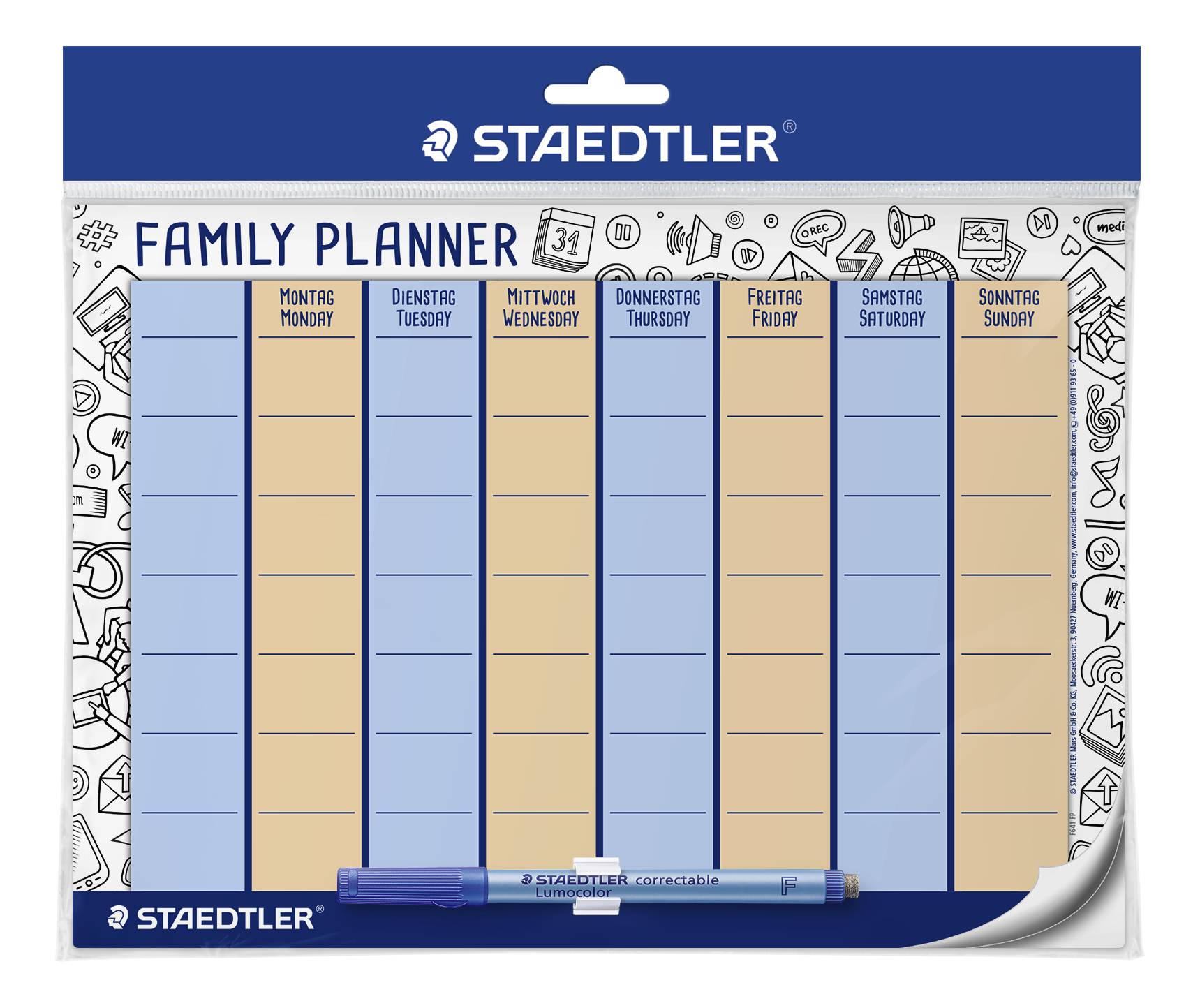 Staedtler Familienplaner Lumocolor® family planner set 641 FP 641 FP DIN A4 1 Woche/1 Seite 1 St.