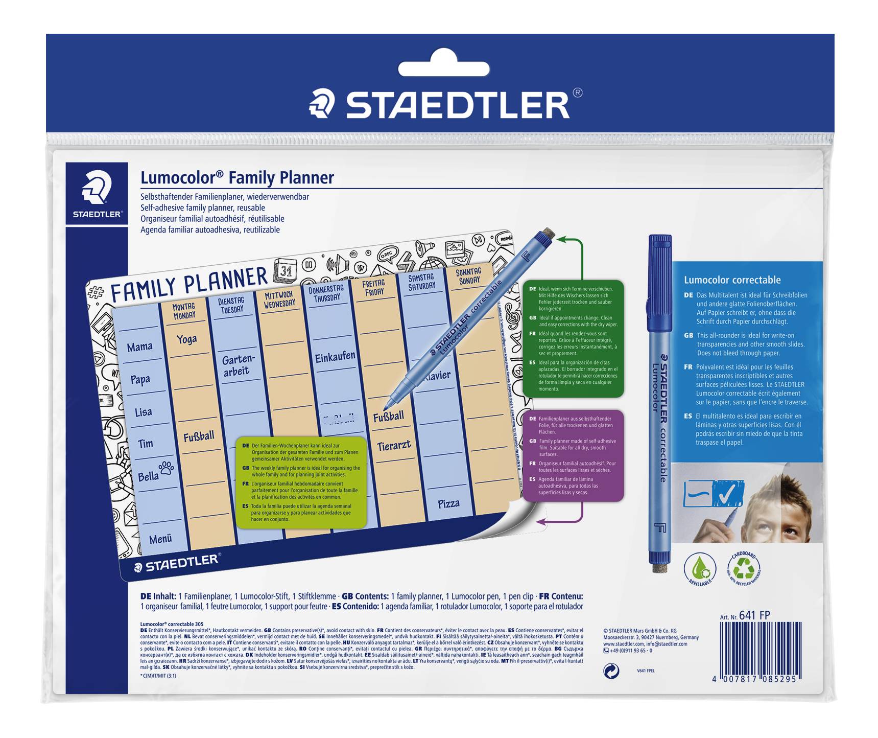Staedtler Familienplaner Lumocolor® family planner set 641 FP 641 FP DIN A4 1 Woche/1 Seite 1 St.