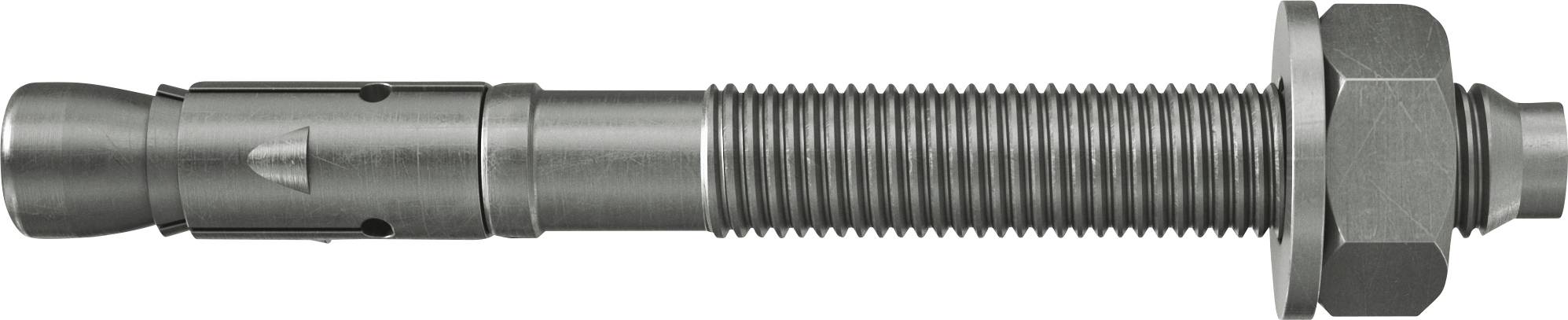 Ein Metall-Bolzenanker mit Gewinde und Sechskantmutter, verwendet zur sicheren Verankerung in Wänden und Betonstrukturen.