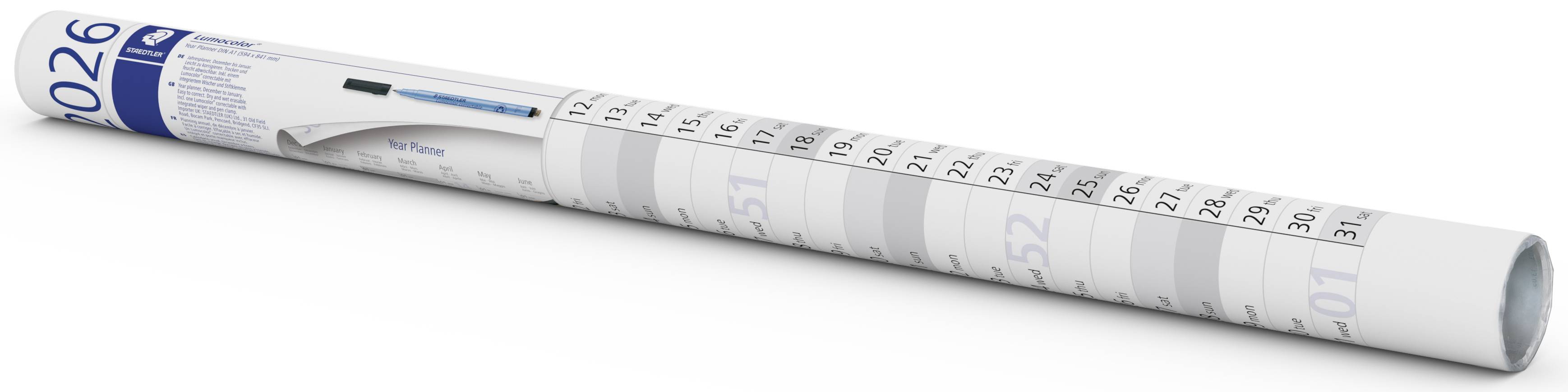 Staedtler Wandkalender Lumocolor® year planner 641 YP 641 YPA3DE DIN A3 12 Monate/1 Seite 1St.