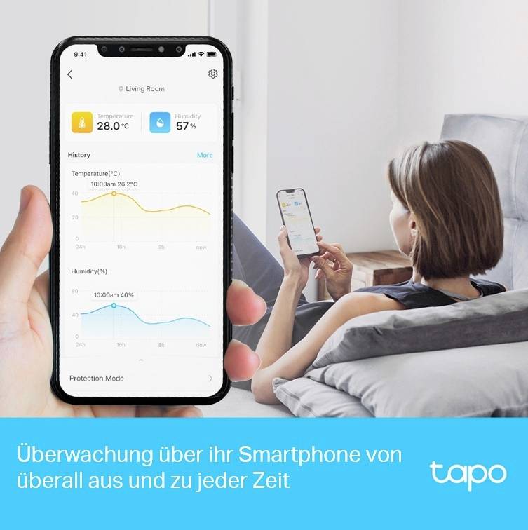 TP-LINK Temperatursensor und Luftfeuchtesensor Smarter Temperatur- und Feuchtigkeitsmonitor