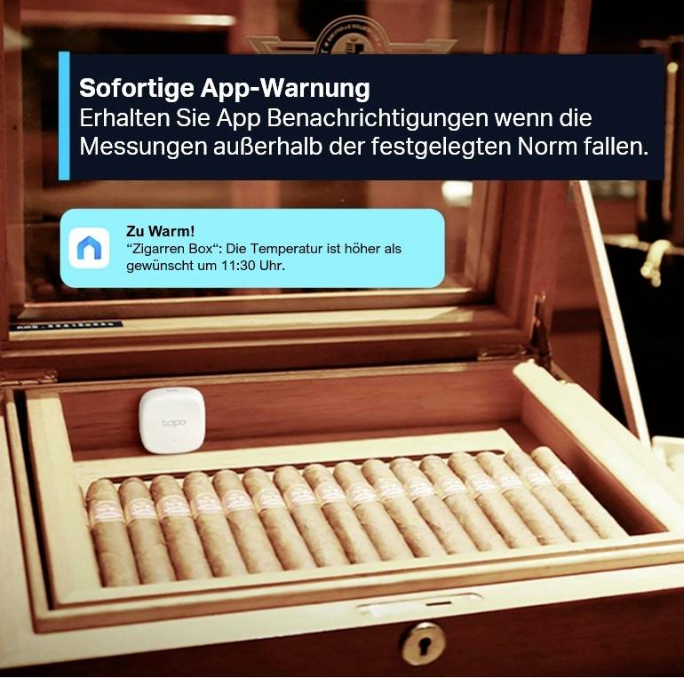 TP-LINK Temperatursensor und Luftfeuchtesensor Smarter Temperatur- und Feuchtigkeitsmonitor Mini