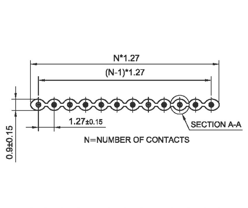 Connfly DS1057-09A282R-153.0 Flachbandkabel Rastermaß: 1.27mm Grau 152.4m