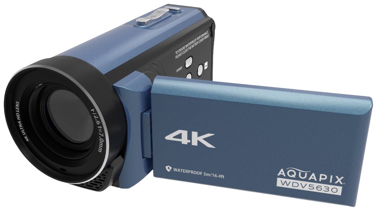 Aquapix WDV5630 GreyBlue Camcorder 7.6 cm 3 Zoll 13 Megapixel Grau-Blau