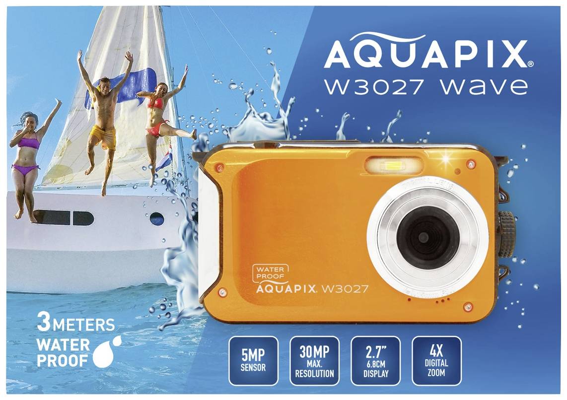 Aquapix W3027-O Wave Orange Digitalkamera 5 Megapixel Orange Wasserdicht