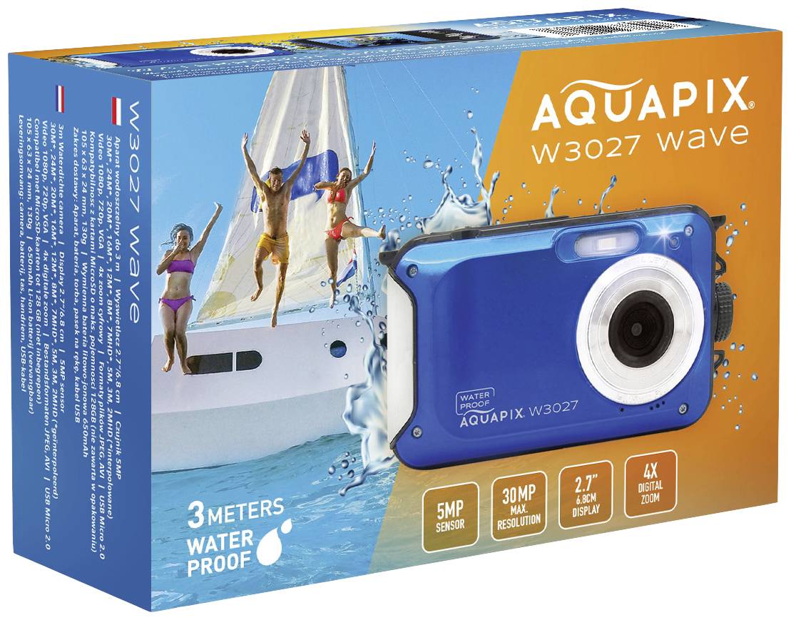 Aquapix W3027-M Wave Marine Blue Digitalkamera 5 Megapixel Marineblau Wasserdicht