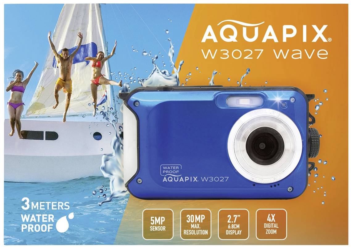 Aquapix W3027-M Wave Marine Blue Digitalkamera 5 Megapixel Marineblau Wasserdicht