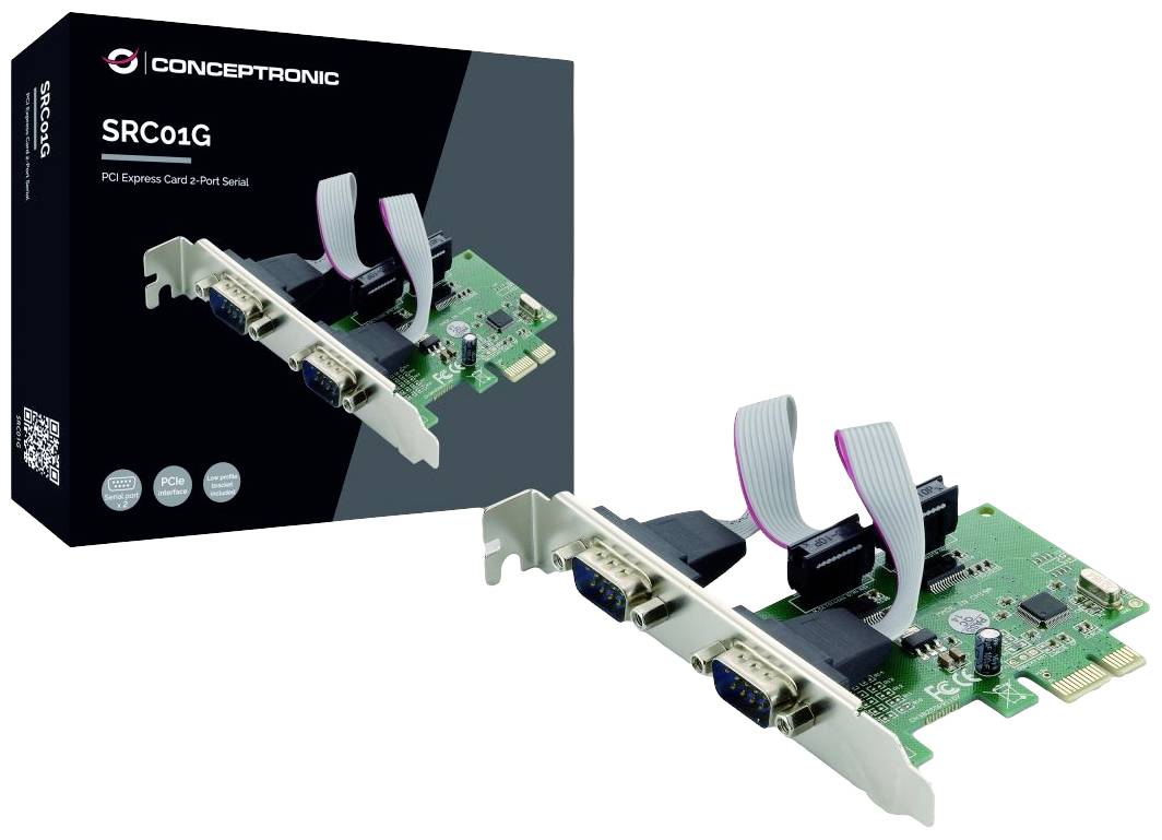 Conceptronic SRC01G 2 Port Serielle Steckkarte PCIe, Seriell (9pol.) PCIe