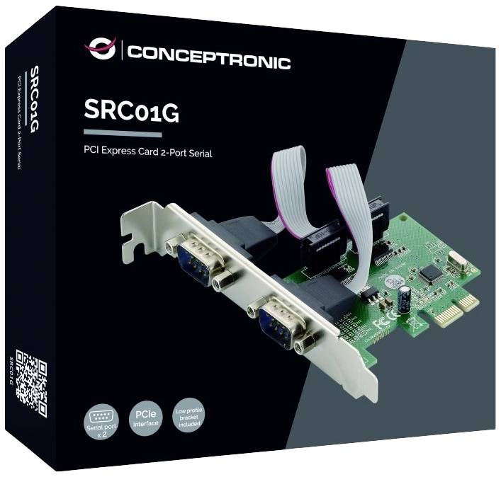 Conceptronic SRC01G 2 Port Serielle Steckkarte PCIe, Seriell (9pol.) PCIe