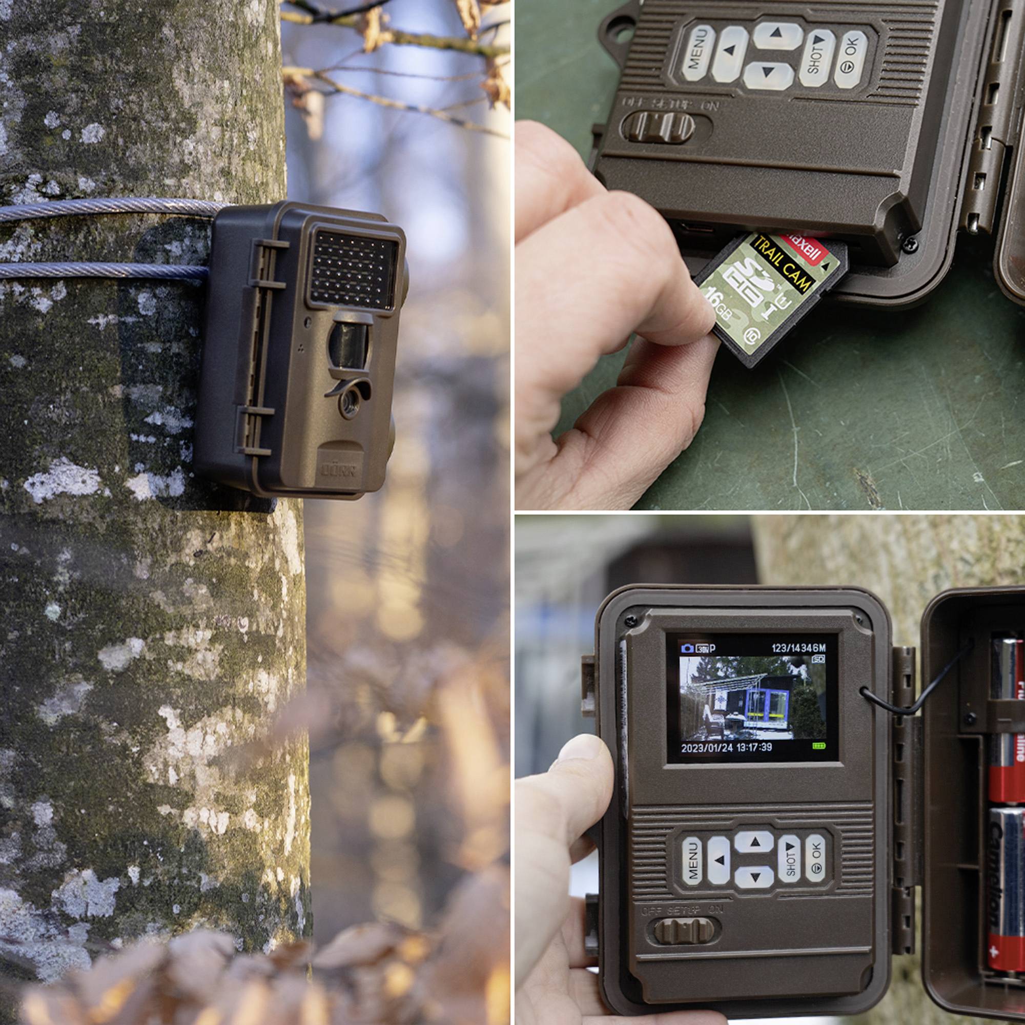 DÖRR SnapShot Mini Black 30MP 4K Wildkamera 30 Megapixel Zeitrafferfunktion, Black LEDs, Tonaufzeichnung Oliv-Braun