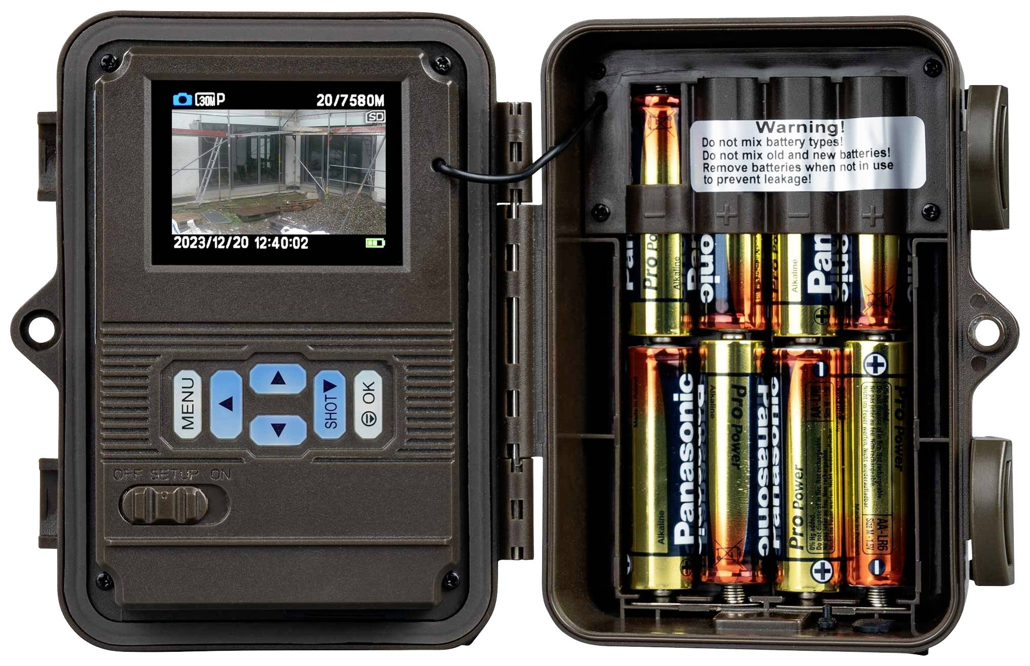 DÖRR SnapShot Mini Black 30MP 4K Wildkamera 30 Megapixel Zeitrafferfunktion, Black LEDs, Tonaufzeichnung Oliv-Braun