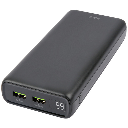Deltaco - a nordic brand PB-C1004 Powerbank 20000 mAh LiPo USB-A, USB-C® Schwarz