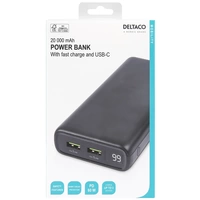 Deltaco - a nordic brand PB-C1004 Powerbank 20000 mAh LiPo USB-A, USB-C® Schwarz Deltaco - a nordic brand PB-C1004 Powerbank 20000 mAh LiPo USB-A, USB-C® Schwarz