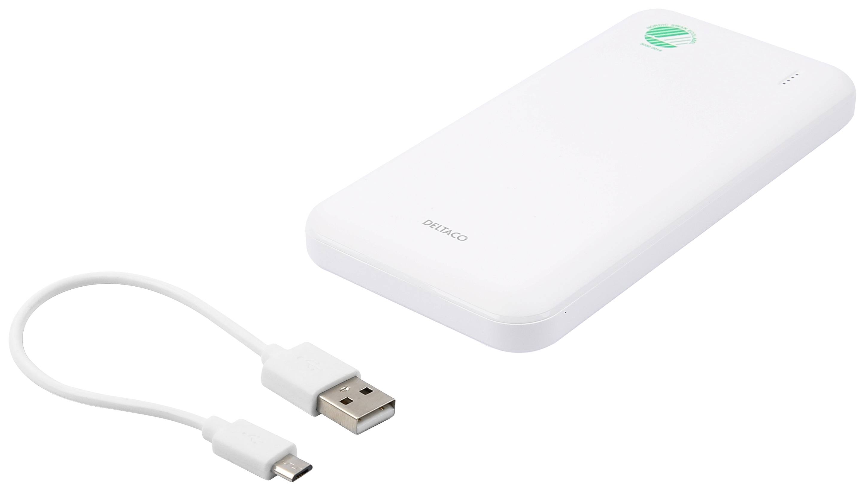 Deltaco - a nordic brand PB-S1000 Powerbank 10000 mAh LiPo USB-A Weiß