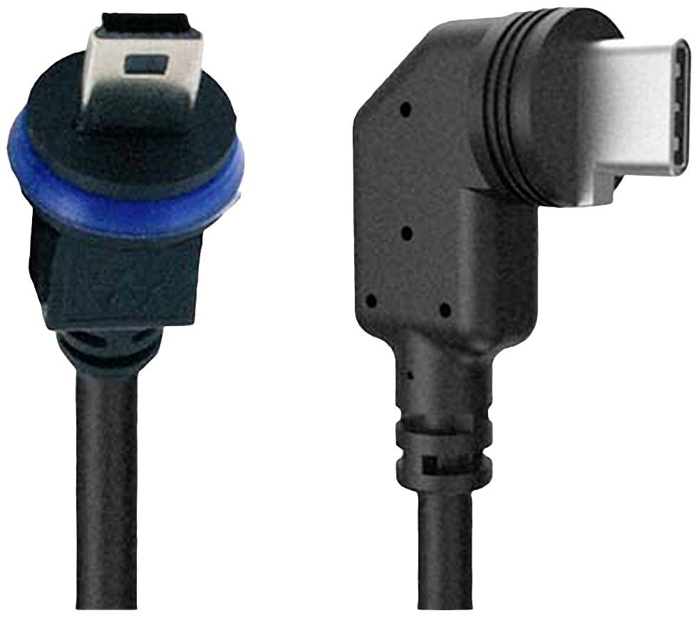 Zwei unterschiedliche Steckertypen im Vergleich: links ein quadratischer Stecker, rechts ein L-förmiger USB-C-Stecker.