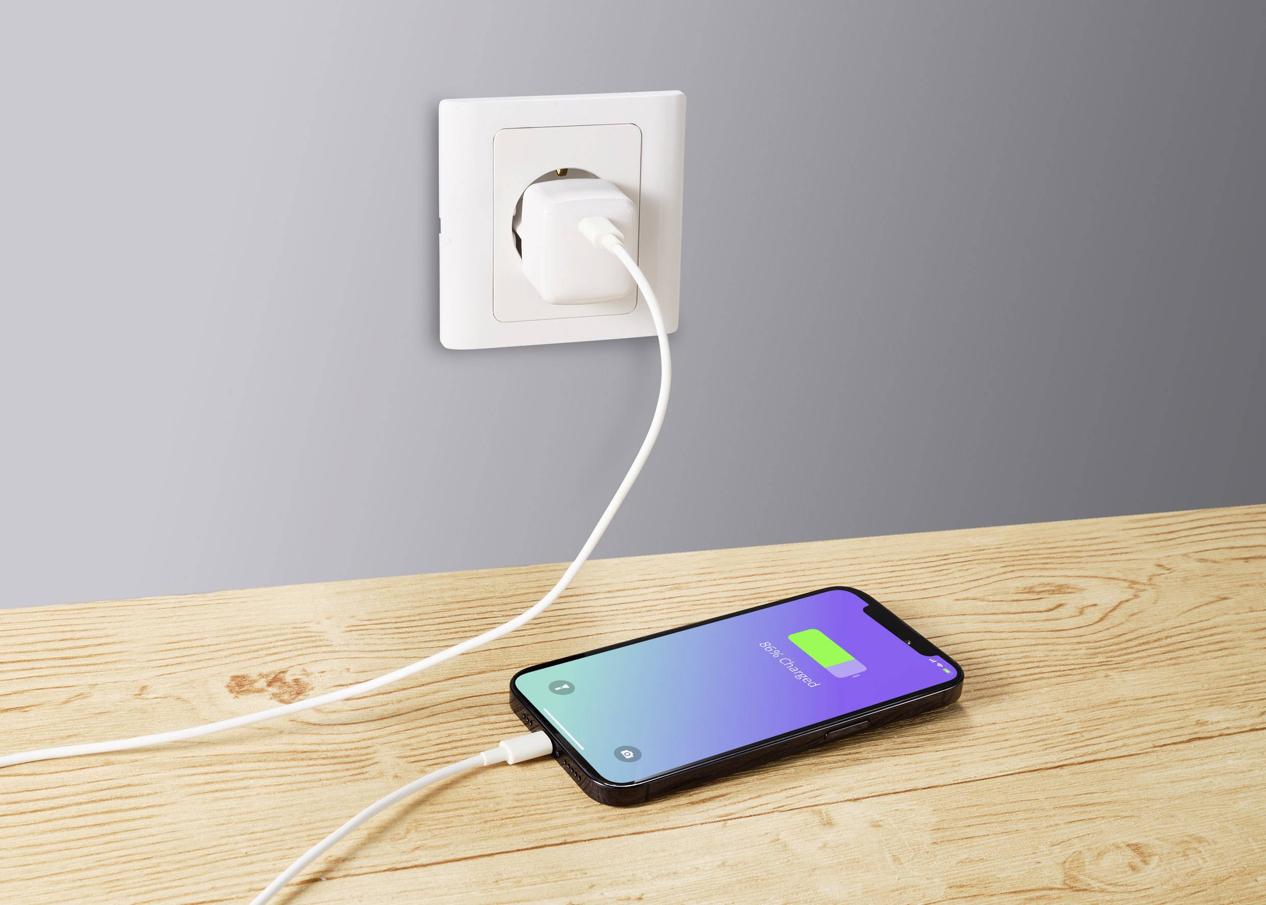 Renkforce USB-Kabel USB 2.0 USB-C® Stecker, Apple Lightning Stecker 2.00m Weiß (frosted) RF-5724080