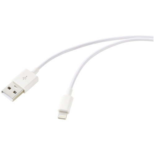 Renkforce USB-Kabel USB 2.0 USB-A Stecker, Apple Lightning Stecker 2.00 m Weiß (frosted) RF-5724086