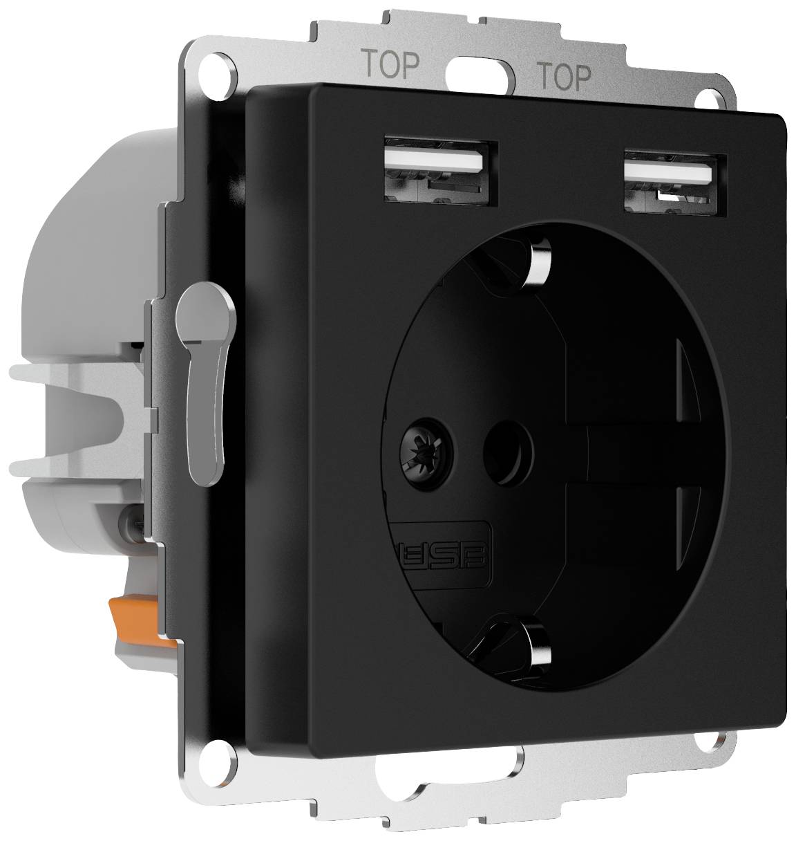 2USB 2U-449634 Unterputz-Dose Schwarz (matt)