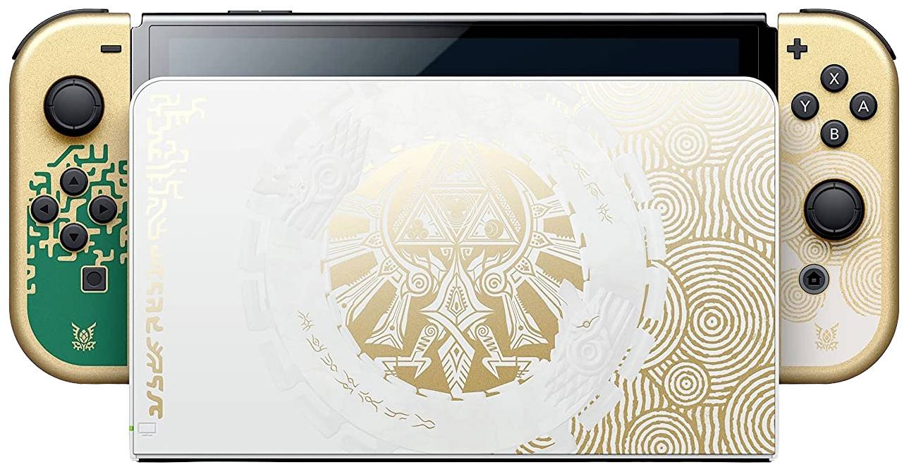 Nintendo Switch OLED + Zelda Tears of the Kingdom (KEIN Spiel enthalten) 64GB Weiß, Schwarz, Gold, Grün Limited Edition Switch