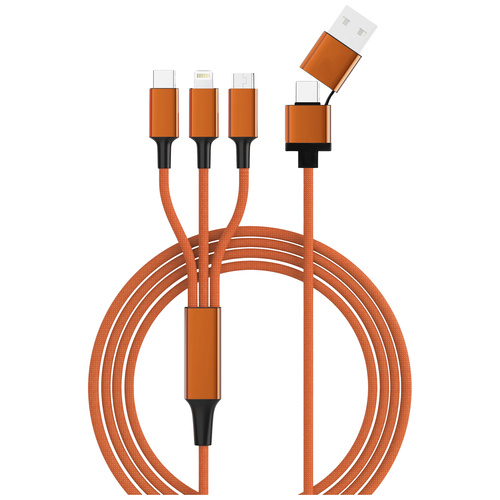 Smrter USB-Ladekabel USB 2.0 Apple Lightning Stecker, USB-A Stecker, USB-C® Stecker, USB-Micro-B St