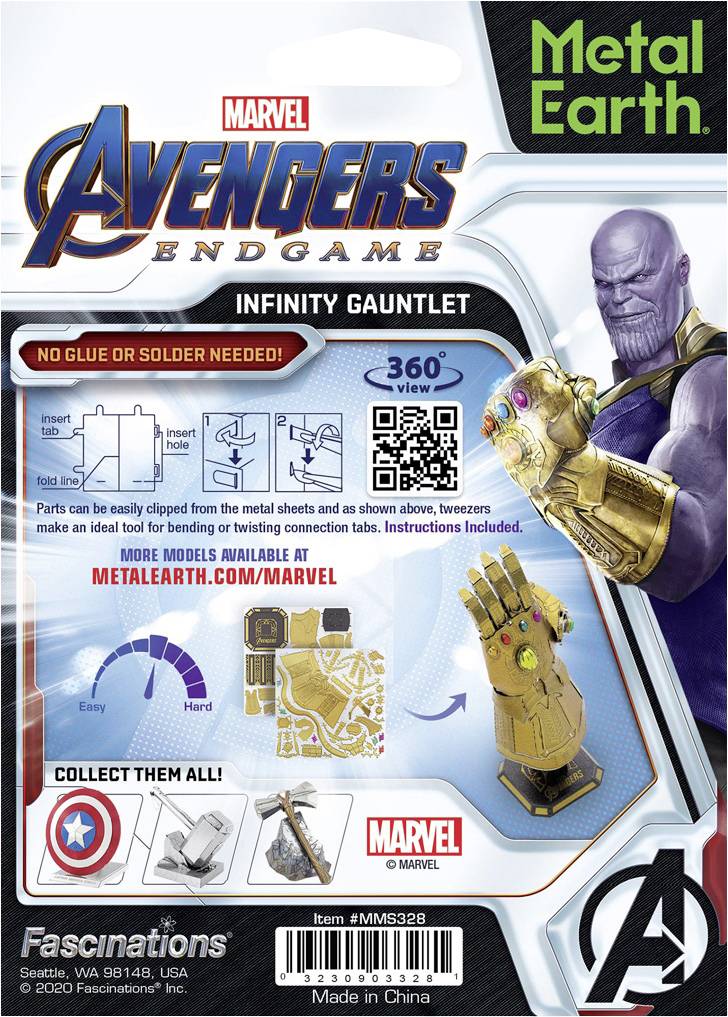 Metal Earth Marvel Avengers Infinity Gauntlet Metallbausatz