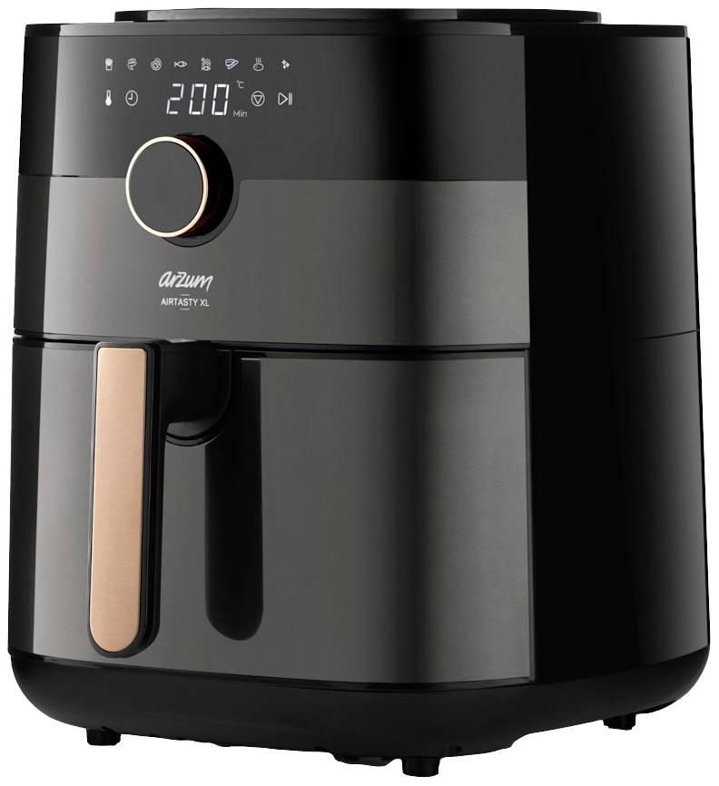 Arzum AR2074-B Heißluft-Fritteuse 6l Timerfunktion, Überhitzungsschutz Kupfer, Schwarz