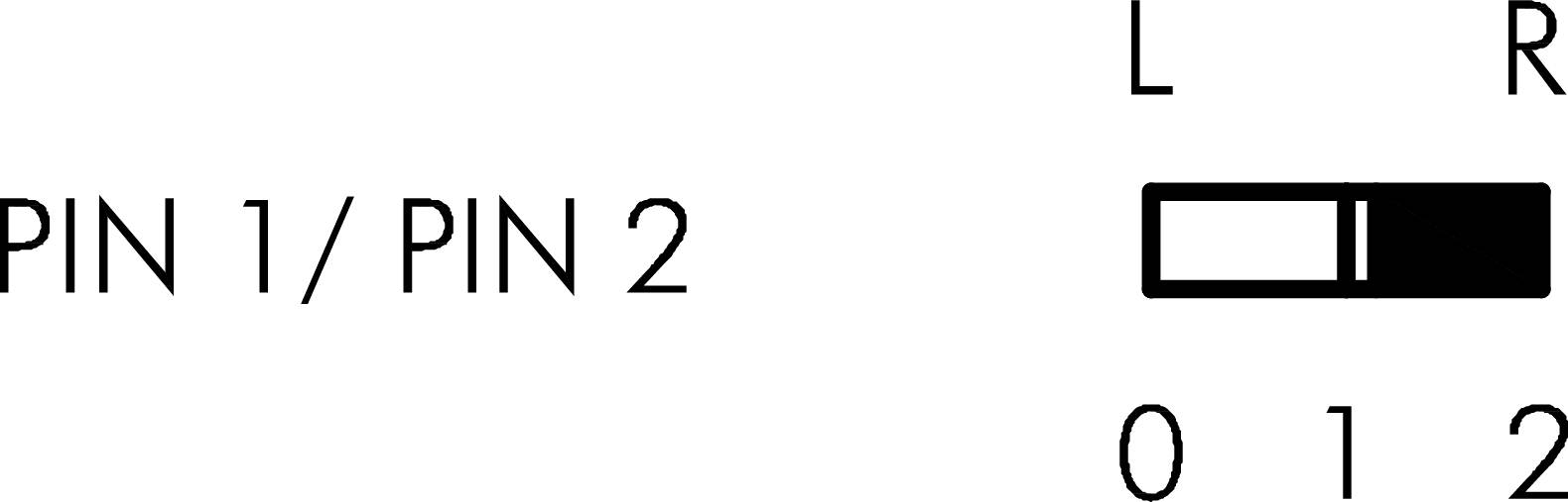 'PIN 1 / PIN 2' Text und Schieberegler mit Positionen L, R, 0, 1, 2.