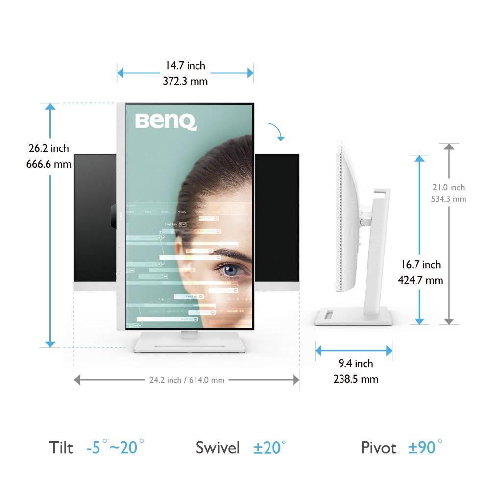 BenQ GW2790QT LED-Monitor EEK F (A - G) 68.6 cm (27 Zoll) 16:9 5 ms HDMI®, Kopfhörer (3.5 mm Klinke), USB-C®, DisplayPort, Thunderbolt 3, USB-A I